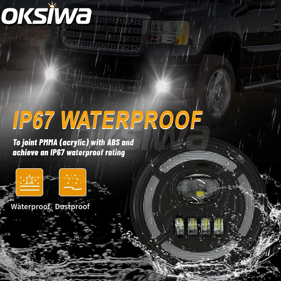 Par de luces antiniebla LED + DRL para GMC Sierra 1500 2007-2013 2007-2014 2500HD 3500HD Foto 4 de 4