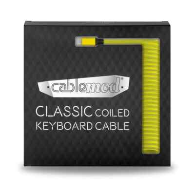 CableMod Classic Coiled Keyboard Cable (Dominator Yellow, USB A to USB Type C, 1