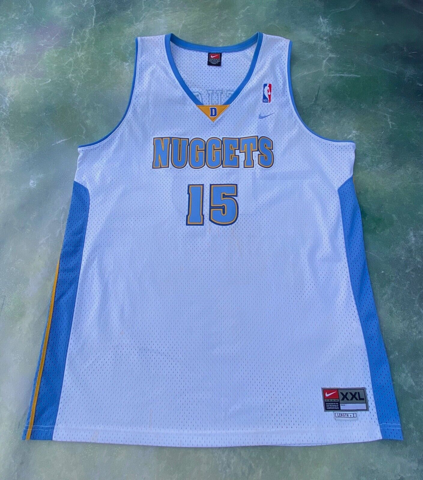 Vintage Denver Nuggets Carmelo Anthony #15 Nike Jersey Size Large White Nba