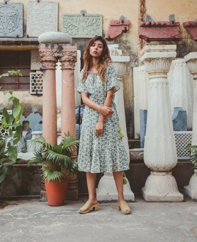 Silk peasant dress clearance