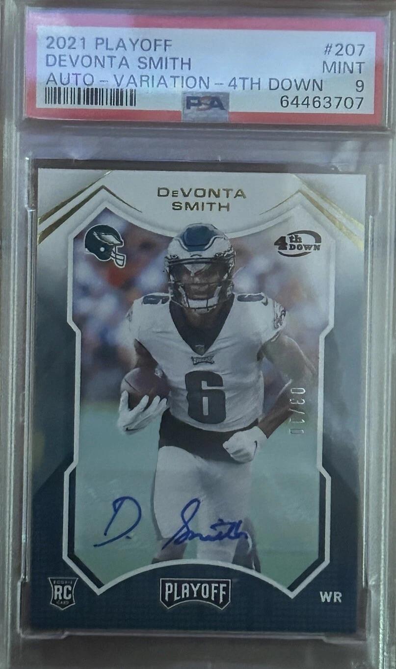 DeVonta Smith Panini Playoff #207 Autograph-Variation-4th Down