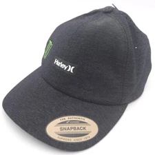 Hurley Monster Energy Phantom Trail Hat Strapback Ball Cap Gray Adjustable
