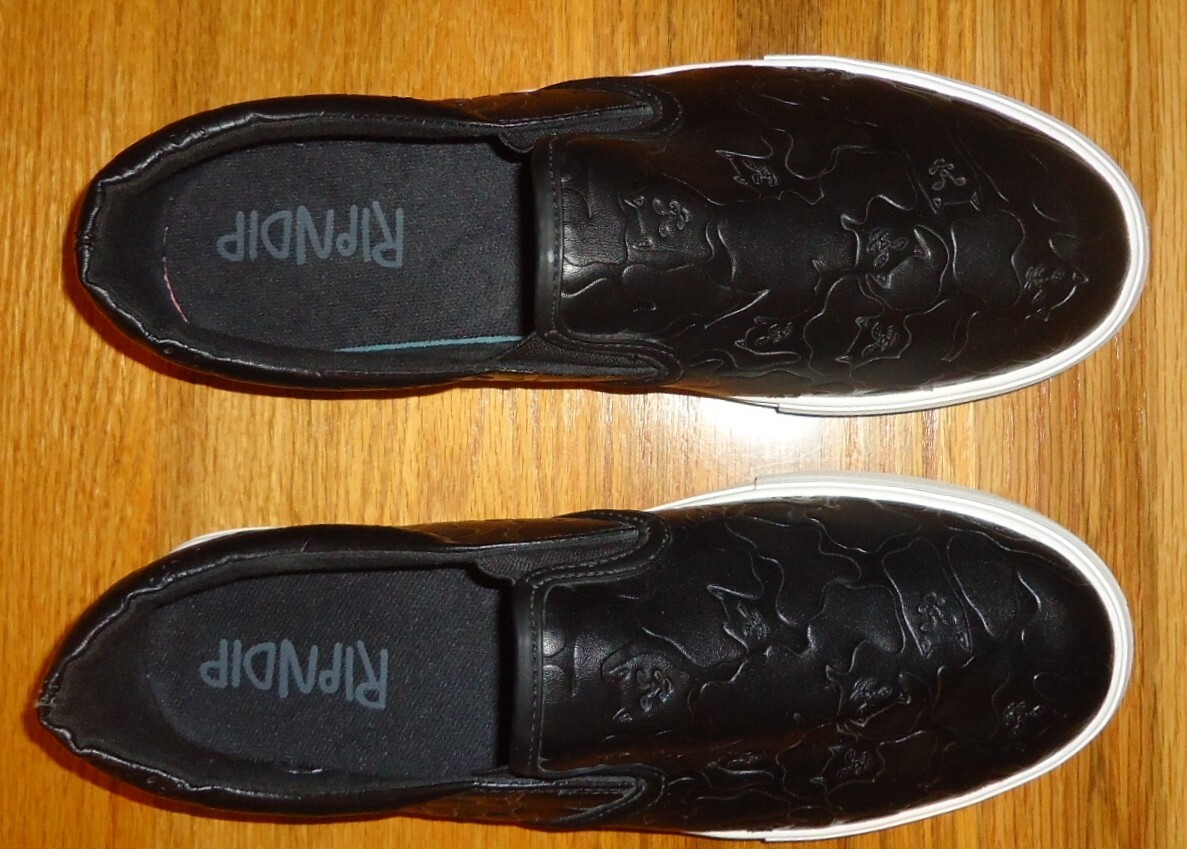 Ripndip Embossed Black Slip-On Loafers Ripndip Blackout Camo Slip Ons – RIPNDIP main image 4