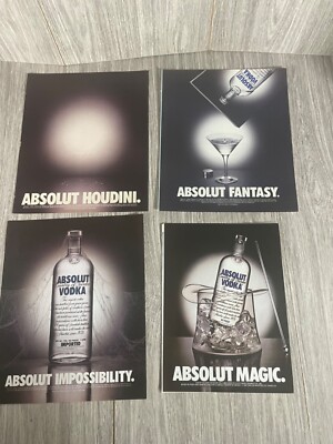 Absolut Magic Fantasy Impossibility Houdini Magazine Advertisement lot of 4 Ads