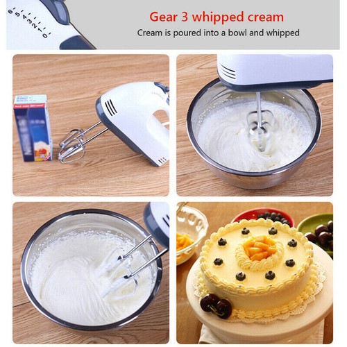 7 Speed Electric Hand Held Mixer Handheld Whisk Food Blender Egg Cake Cram Bake - Picture 5 of 13