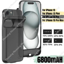 For iPhone 15 Pro Max /15 Power Bank 6800mAh Battery Charger Case Charging Cover