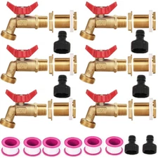 Brass Rain Barrel Spigot Quarter Turn Ball Valve Spigot with Bulkhead Fitting US