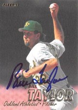 Billy Taylor autographed baseball card (Oakland Athletics, SC) 1997 Fleer #197
