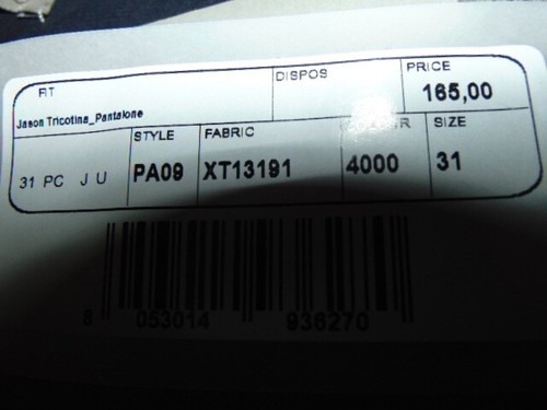 JECKERSON PANTALONE NUOVO 30-44 165,00 CARTELLINO PRIMAV-ESTATE LOGO A5 - Foto 4 di 5