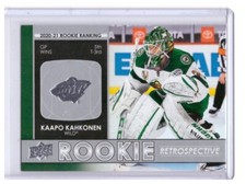 Kaapo Kahkonen 2021-22 Upper Deck Sr.1 Rookie Retrospective Card #RR-10