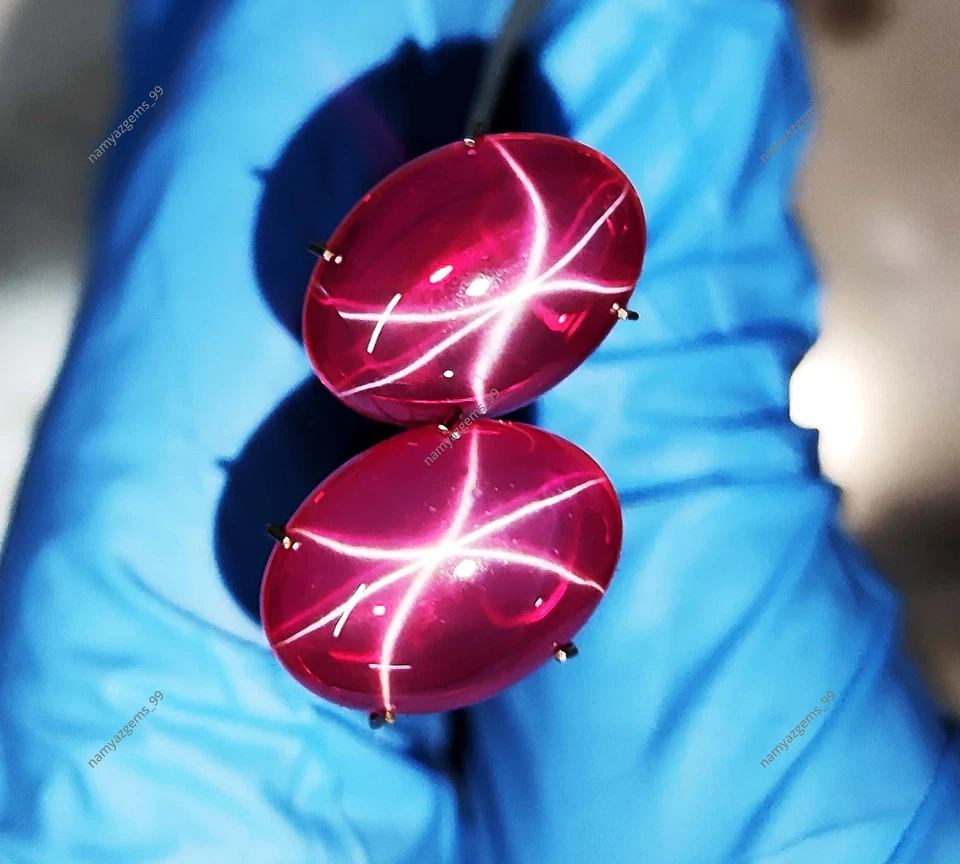 6 Rays NATURAL RED Star Ruby 20 Ct Oval Cabochon CERTIFIED Loose Gemstone - Image 2 of 4