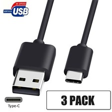 3-Pack Fast Charging USB-C to USB-A Cable Set - 3ft, 6ft, 10ft for iPhone 15 16
