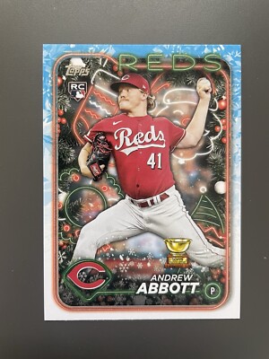 2024 Topps Holiday Andrew Abbott Rookie #H82 Cincinnati Reds
