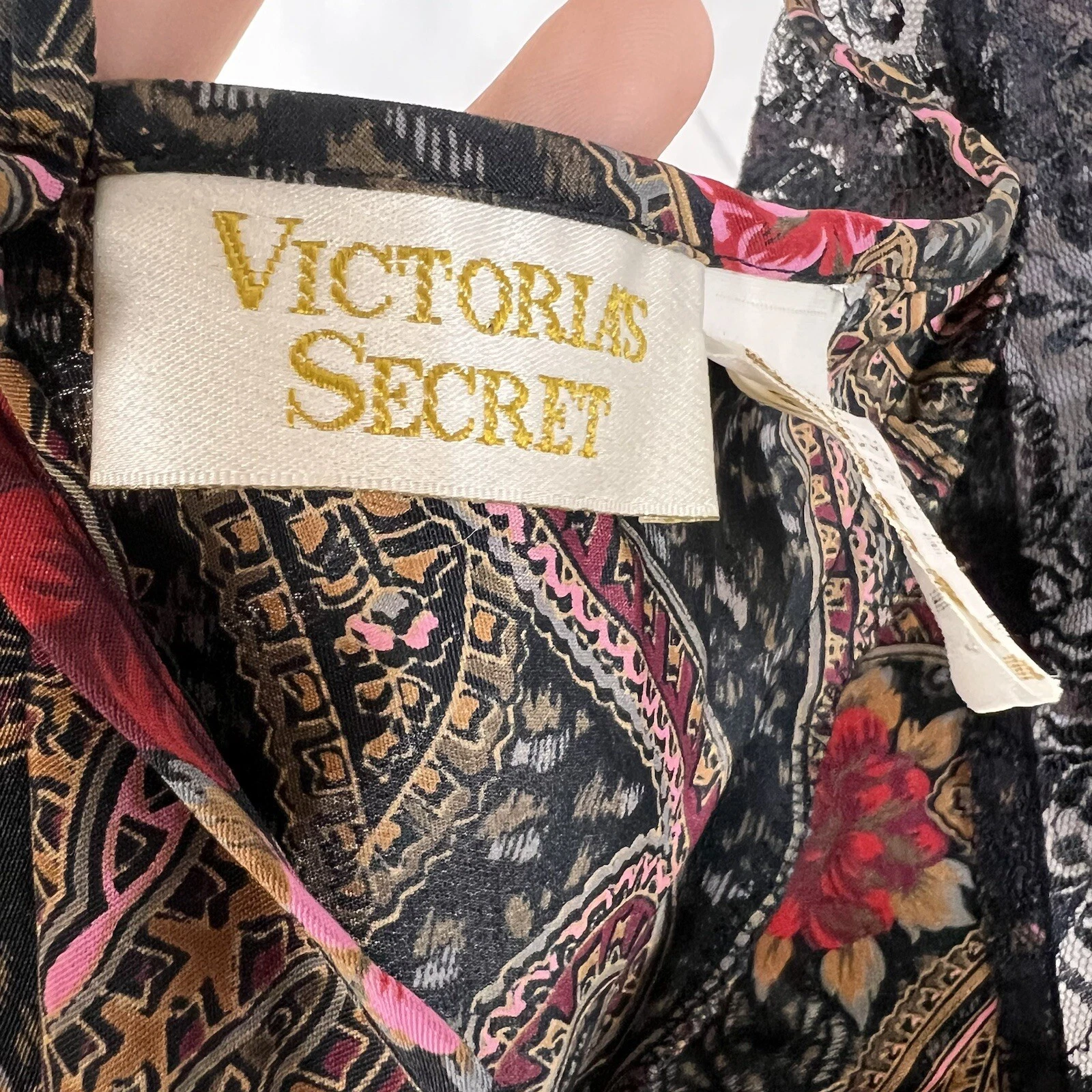 UNDERCOVER VICTORIAS SECRET Mini Abito Donna Slip On Pizzo Paisley Tg S Sexy Lounge Y2K