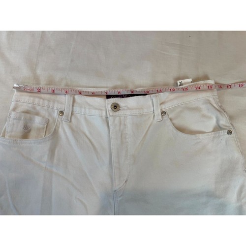 Gloria Vanderbilt Amanda Damenshorts Blumenmuster Denim hoher Bund Tasche weiß Größe 8 - Bild 3 von 11