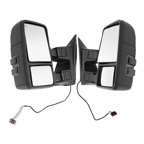 Tow Mirror Power Telescoping Heated Smoked Signal Pair for Ford 2008-16 - Picture 3 of 18