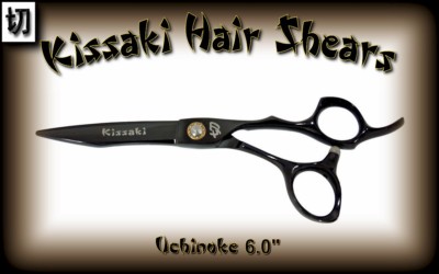 Kissaki Pro 6.0'' Uchinoke Black Titanium Hair Scissors Salon Hair Cutting Shears