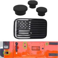 (Combo Pack) 3 Pieces Wrangler Tailgate Plugs and 1 Piece Wrangler Rear