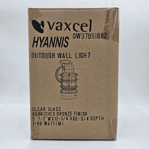 NEW IN BOX Vaxcel OW37051BBZ Hyannis Wall Light | Bronze Nautical Lantern Sconce - Picture 6 of 11