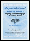 2026 Topps Series 1 Owen Caissie Flagship Real One Autographs (RAW)