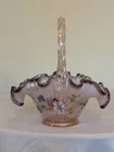Fenton Glass Hand Painted Basket