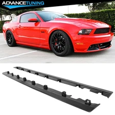 Fits 10-14 Ford Mustang Bottom Line Style PU Side Skirts Rocker Panel Unpainted