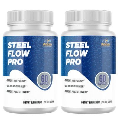 Steel Flow Pro- Support Supplement for Men - Urinary & Bladder Health-2 Bottles