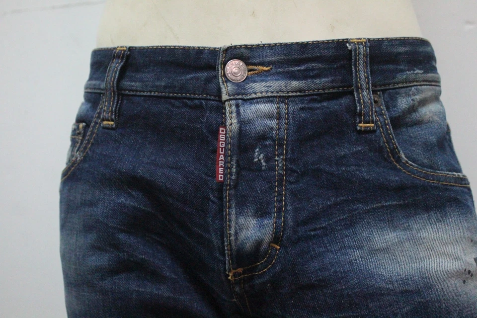 Pantalones Cortos Denim Para Hombre Dsquared2 Azul Envejecido Talla 50 Hechos en Italia Originales Foto 2 de 4