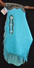 Custom Made Leather Chinks/Turquoise Chaps/Made In USA
