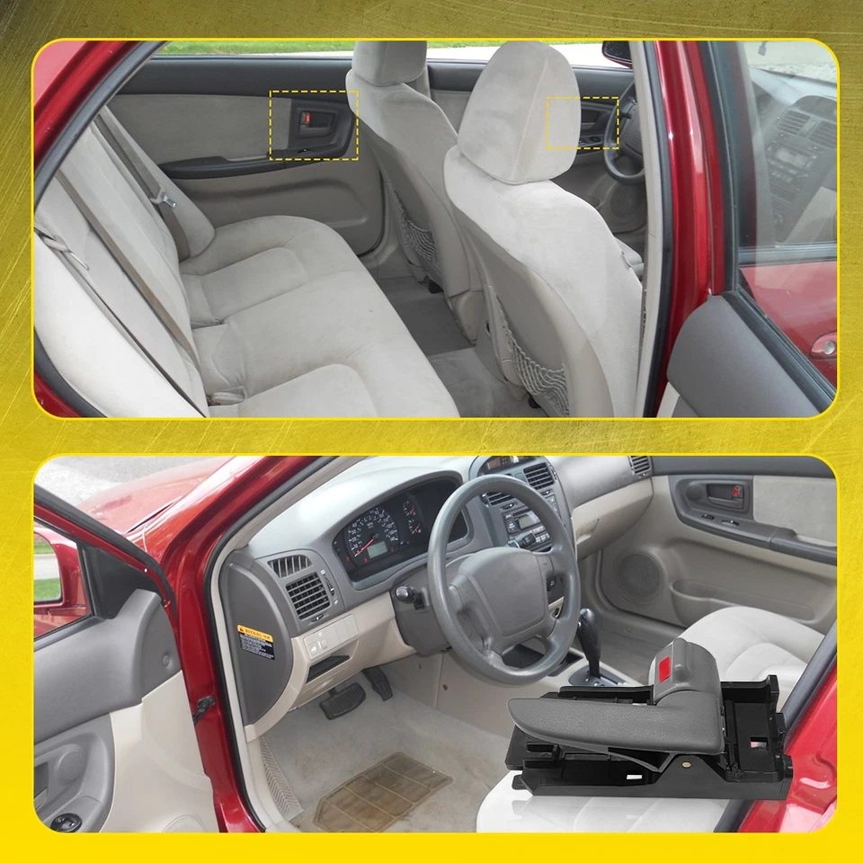 4 件内门把手适用于 04-09 起亚 Spectra Spectra Spectra5 前/后 左右 灰色 W — 第 2/4 张图片