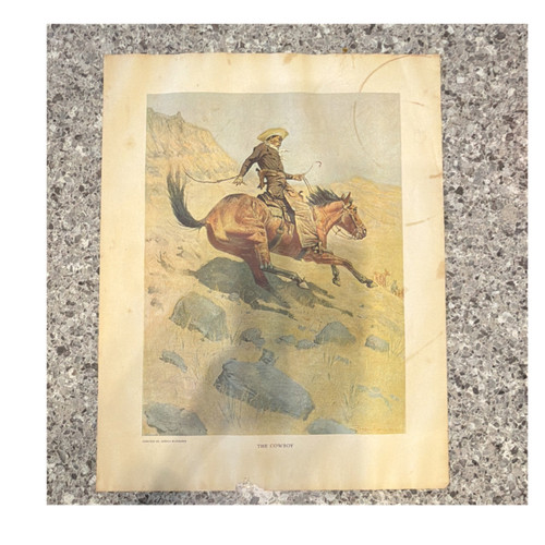 The Cowboy Art Print, Western Americana Vintage Illustration