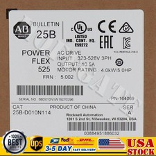Allen-Bradley 25B-D010N114 PowerFlex 525 4kW (5Hp) AC Drive Sealed US Free Tax