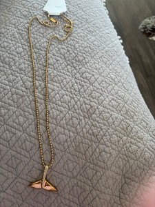 Authentic Kate Spade Off We Go Whale Tail with Crystals Gold Plated Necklace 31.5"
