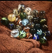 Lot Of 27 Beautiful Clear Color Swirl Marbles