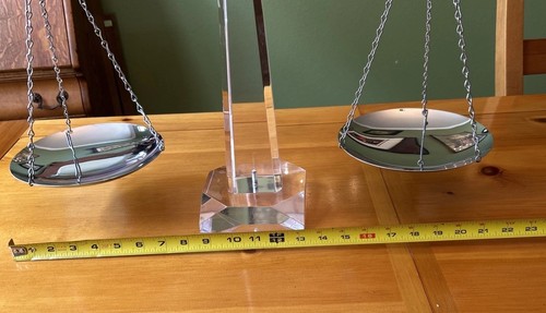 Mid Century Modern Chrome and Lucite Obelisk Scale - Picture 8 of 14