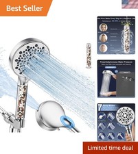 Filtered Shower Head with Handheld, High Pressure 7-Spd Detachable Chrome Sho...