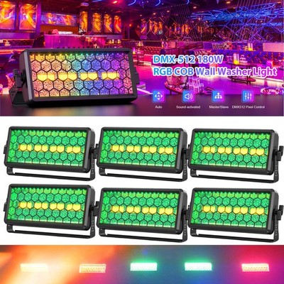 10X 180W COB 4+36LED Wall Washer Light Strobe DMX Stage DJ Beam Light Party Show