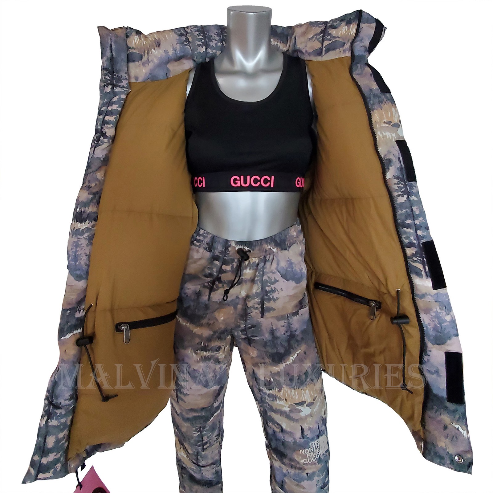 GUCCI JACKET X THE NORTH FACE HOODED DOWN COAT w LOGO $3,300 sz S SMALL image 9