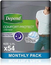 Depend Comfort Protect for Men L/XL - Incontinence Pants Total 54 - Discreet P&P