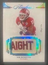 2022 FLAWLESS COLLEGIATE NIK BONITTO SICK LOGO PATCH RC 1/1 OKLAHOMA SOONERS