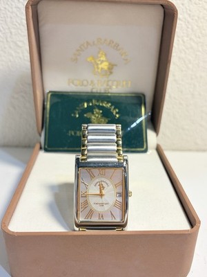 Santa Barbara Polo & Racquet club Luna Rosa Two-Tone Rectangular Tank watch