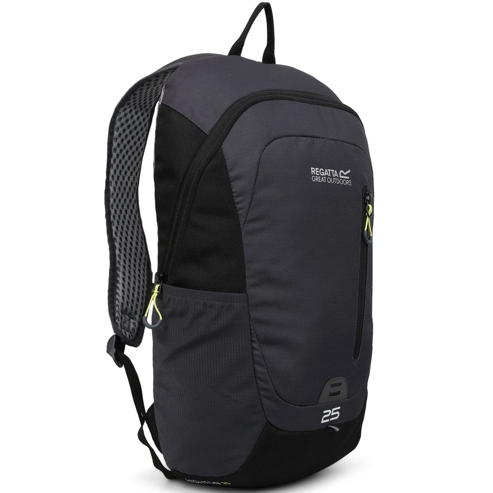 Bolso Mochila Regatta Highton V2 25L Exterior Caminar Senderismo - Negro/Gris Sello Foto 3 de 4