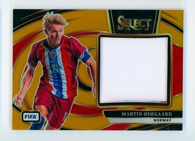 2024-25 Martin Odegaard Panini Select Gold Norway Jersey Patch Soccer Card 1/10