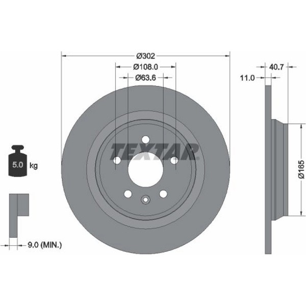 2X Textar 92162903 Bremsscheibe FüR Volvo V70 V60 S60 S80 XC70 XC70 Van 155 157-image