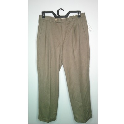 Brooks Brothers 346 Men s Pleated Dress Pants Classic Beige Trousers W34/L29 NEW