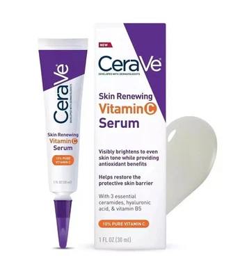 CeraVe Vitamin C Serum for Face with Hyaluronic Acid, Skin Brightening 1 fl oz