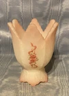 Vintage Rare Fenton  Pink/white Satin Tulip Candle Holder     USA