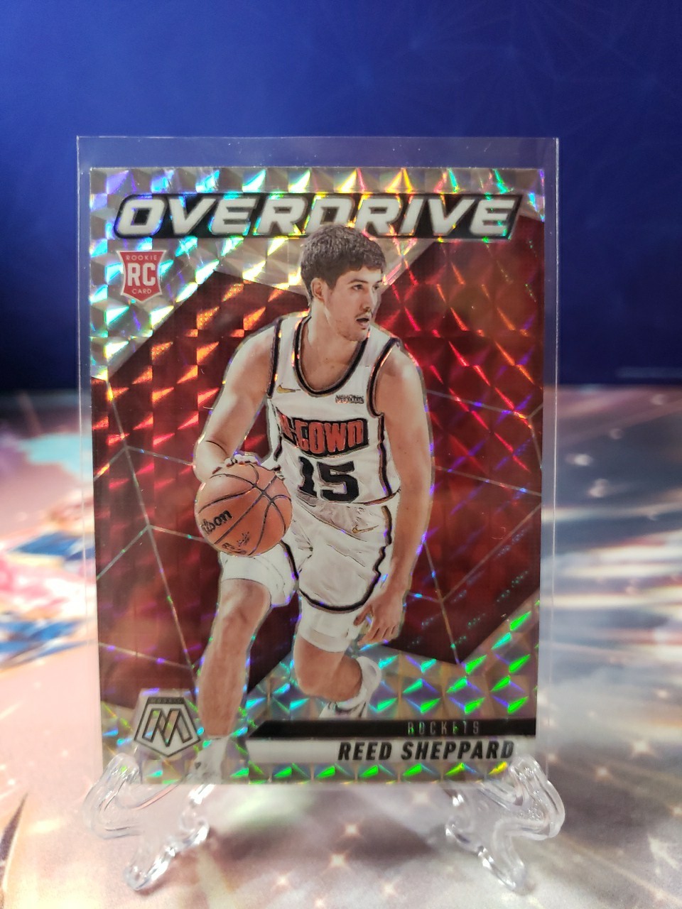 REED SHEPPARD 2024-25 MOSAIC OVERDRIVE ROOKIE SILVER MOSAIC PRIZM RC