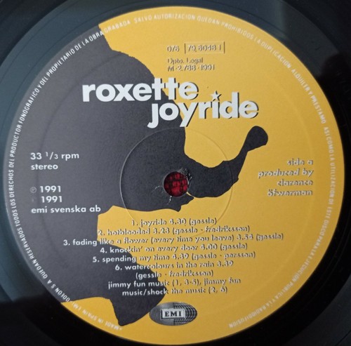 ROXETTE ** Joyride ** ORIGINAL 1991 Spain LP w/ INSERT - Picture 3 of 5