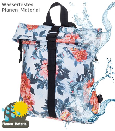 Rucksack Damen klein Handtasche Rucksack New Rebels Flora 511317 05 Weiss +s - Bild 2 von 12